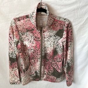 CHICO’S size “0” women’s Lightweight jacket, zipper front, two front pockets.